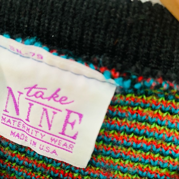 VINTAGE | 80s Love Shack Hearts Funky Retro Neon Oversized Slouchy Sweater Top - Picture 4 of 5